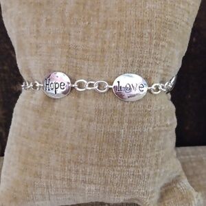 FAS 925 Silver Engraved Disc Bracelet
